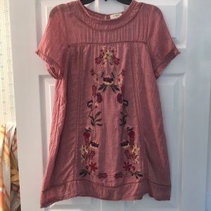 Mauve colored mini shift dress